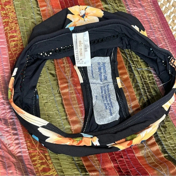 NWOT Ella Moss Moxie Floral Retro Hipster Bikini Bottom size Small - Picture 4 of 6